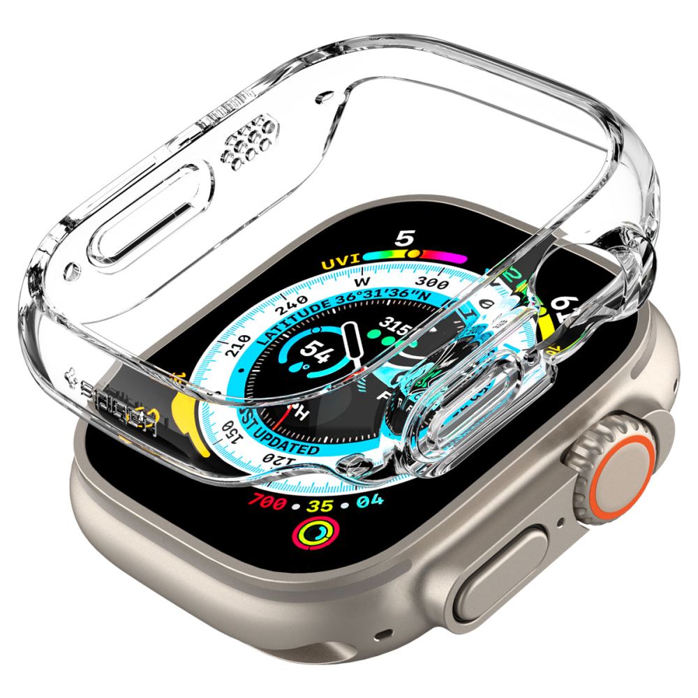 Dėklas Spigen Thin Fit Apple Watch Ultra 1 / 2 / 3 / 4 (49 mm), skaidrus -- Apple Watch Ultra (49 mm), Apple Watch Ultra...