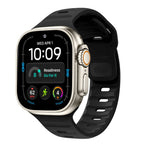 Dirželis Tech-Protect Silicone Line Apple Watch 8 / 9 / 10 / 11 / 12 / SE / Ultra (44 / 45 / 46 / 49 mm), juodas -- Apple...