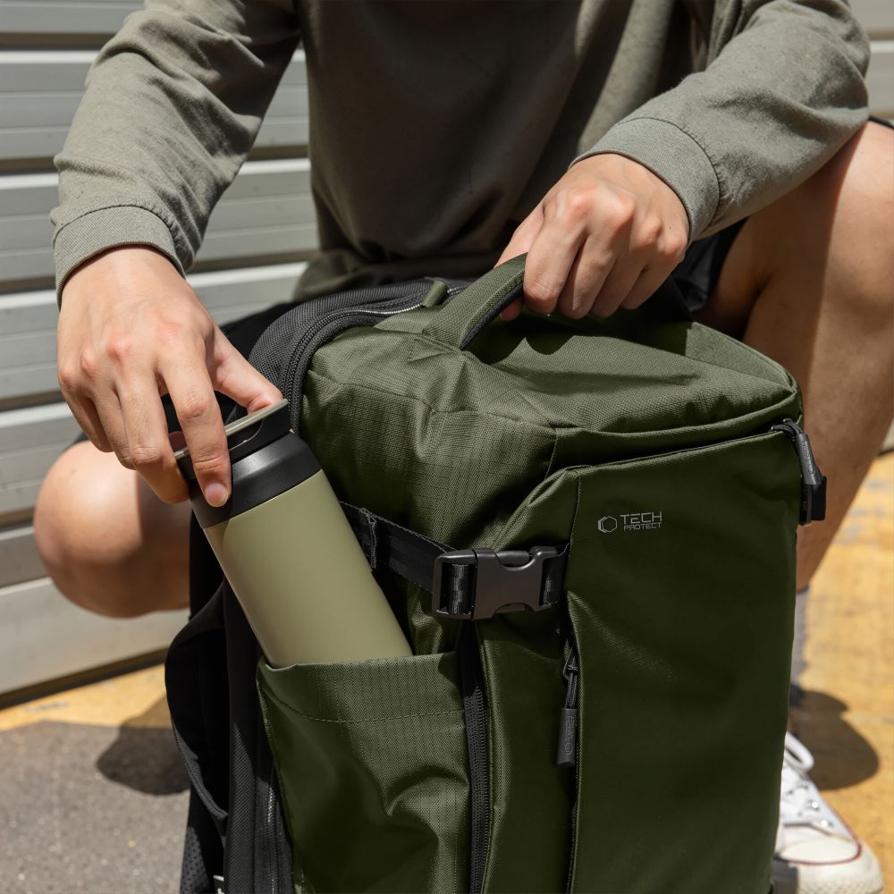 Kuprinė Tech-Protect Defender S70, kabinos bagažo, Ryanair ir Wizz Air, 24L, 40x30x20 cm, tamsiai žalia --...