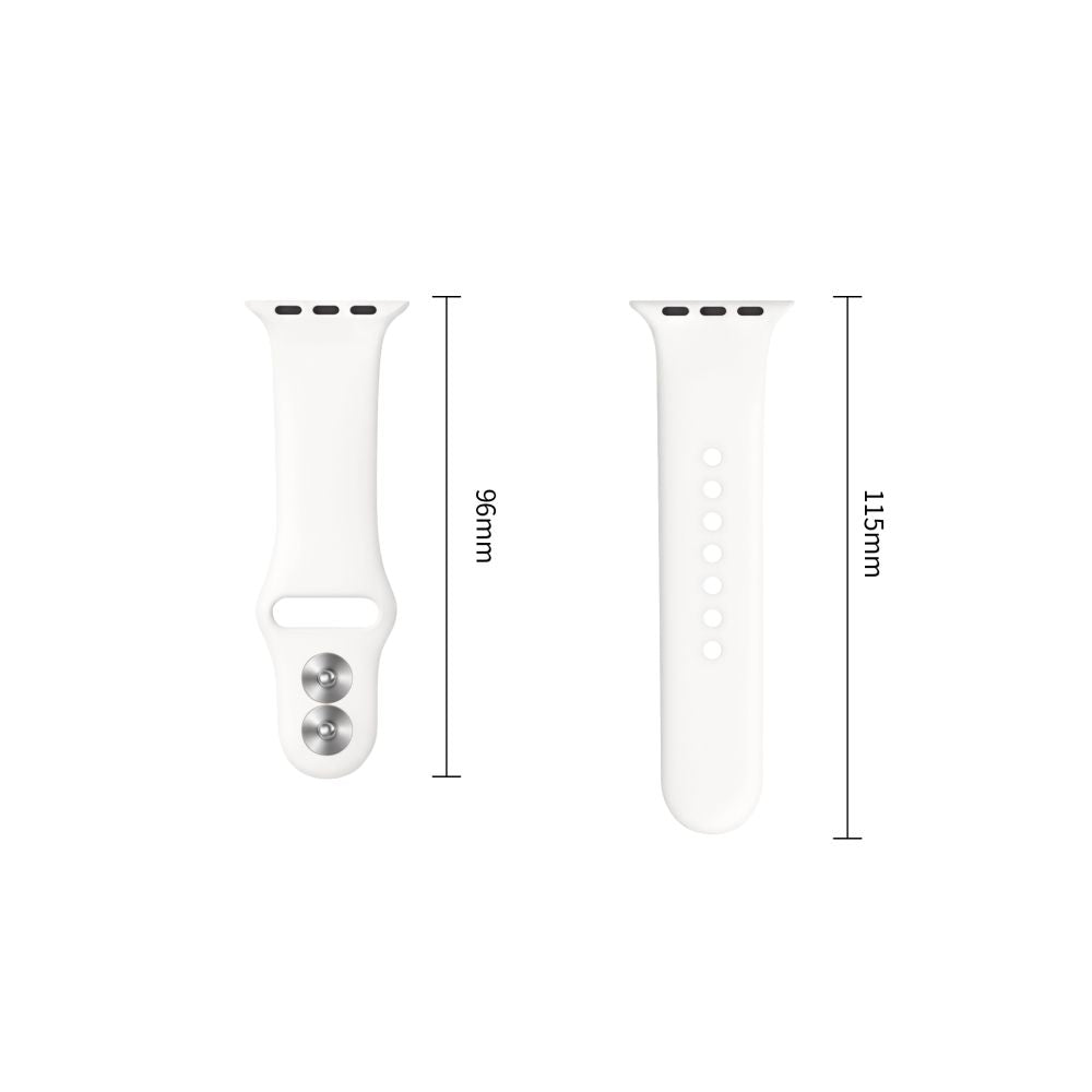 Dirželis Tech-Protect Silicone Apple Watch 8 / 9 / 10 / 11 / 12 / SE (40 / 41 / 42 mm), baltas -- Apple Watch 8 (41 mm),...