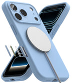 Dėklas Ringke Silicone Magnetic MagSafe iPhone 17 Pro / 18 Pro, šviesiai mėlynas -- iPhone 17 Pro, iPhone 18 Pro
