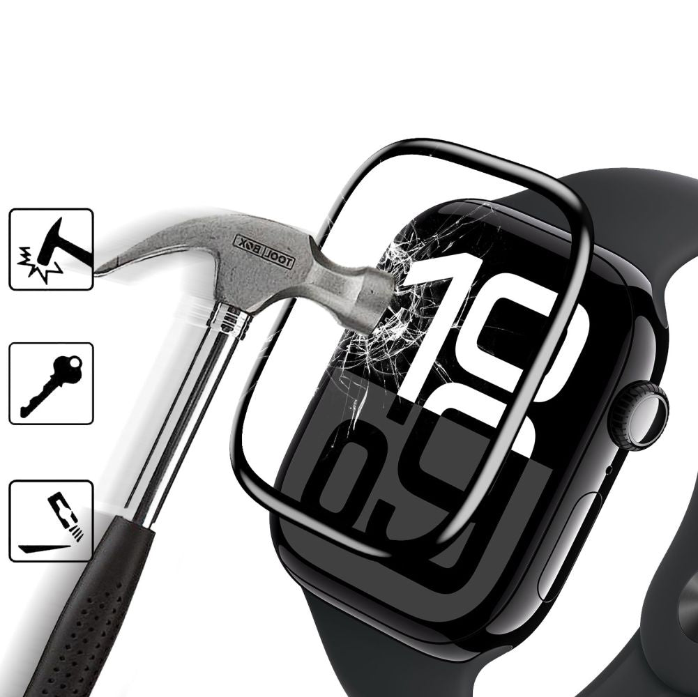 Apsauginis stiklas Hofi Hybrid Glass Apple Watch 4 / 5 / 6 / SE 1 / 2 / 3 (40mm) Juodas -- Apple Watch 4 (40mm), Apple...